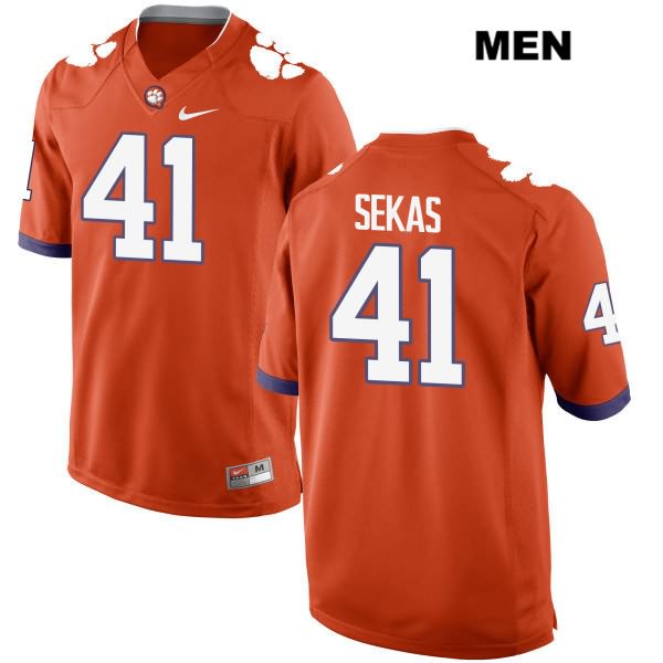 Men's Clemson Tigers #41 Connor Sekas Stitched Orange Authentic Nike NCAA College Football Jersey GBV5846EK